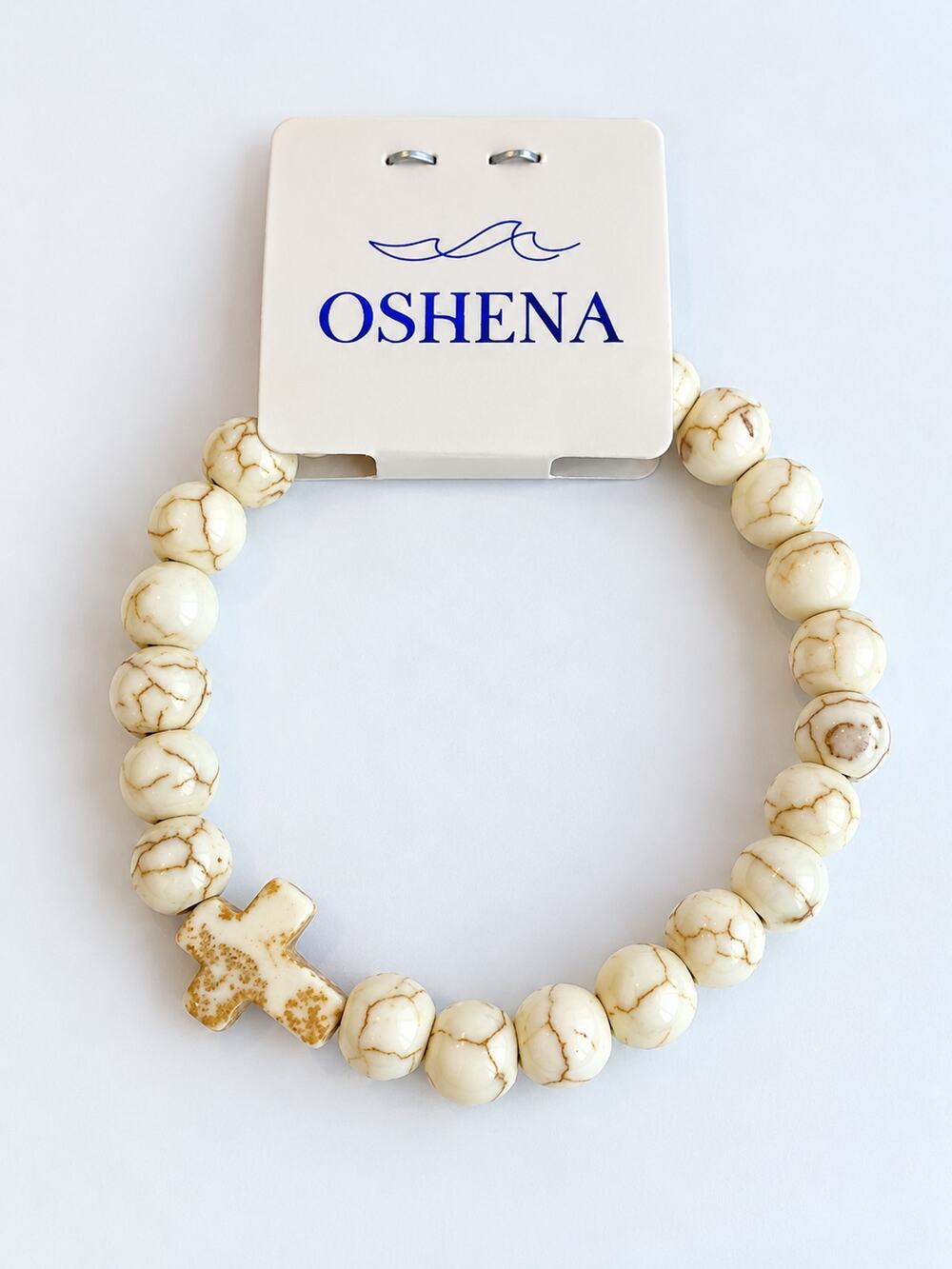 OSHENA Beaded Bracelet Unisex Cross Charm Casual Jewelry